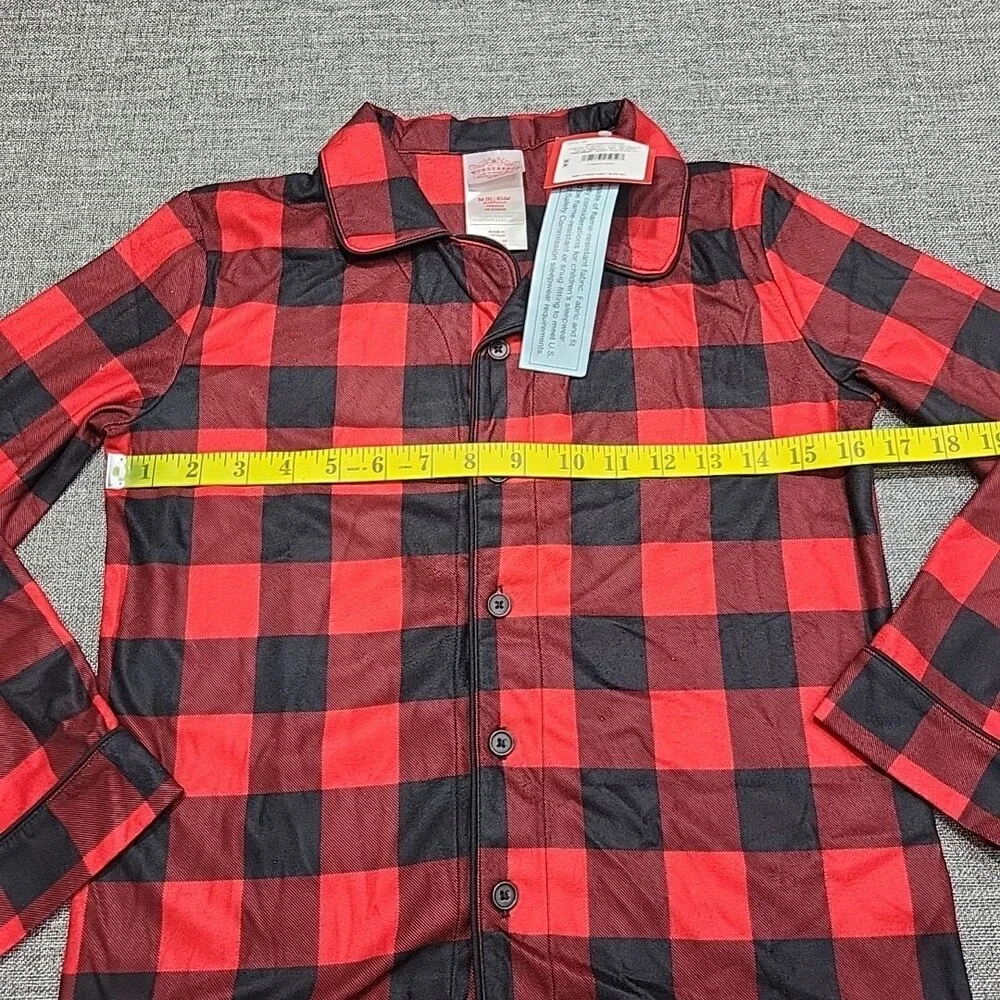 Wondershop Kids' Buffalo Check Pajama Top Medium Size 8 Red Printed Sleepwear